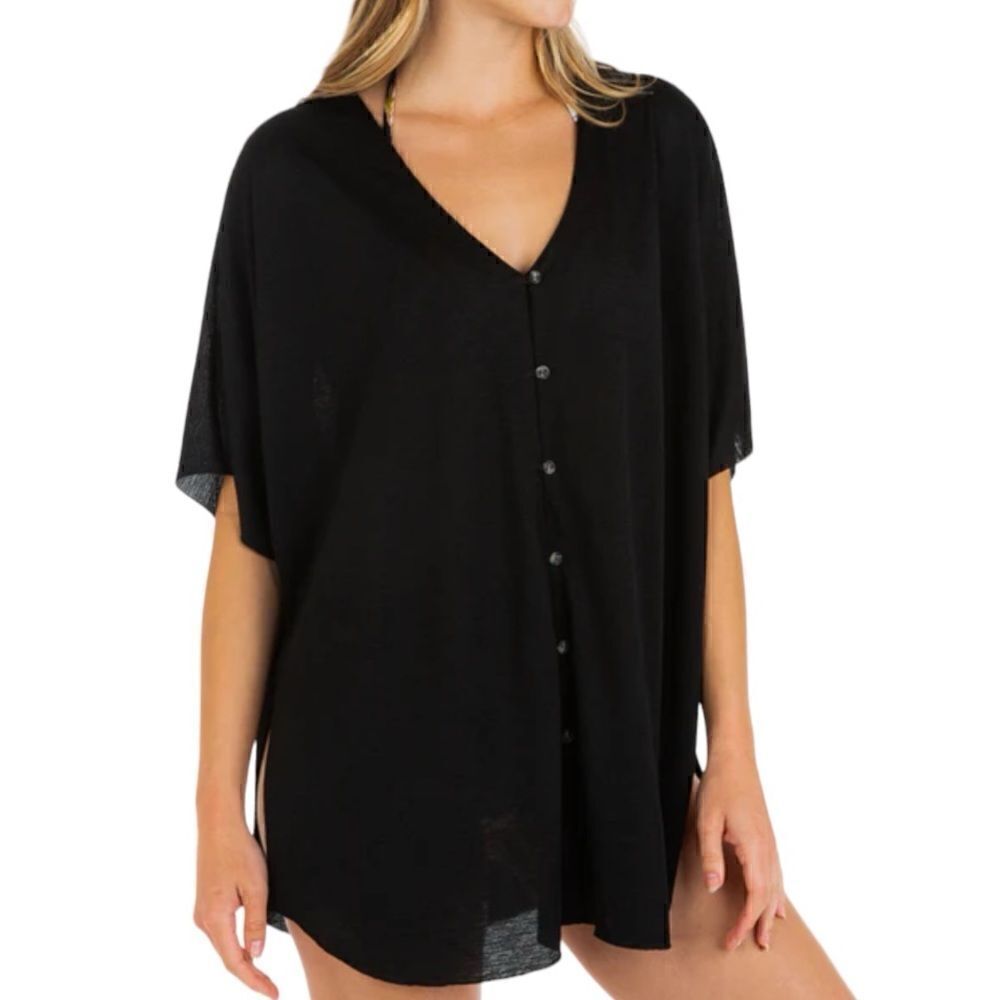 Hurley Blouse Solid Button Front Tunic Woman’s Size M/L
